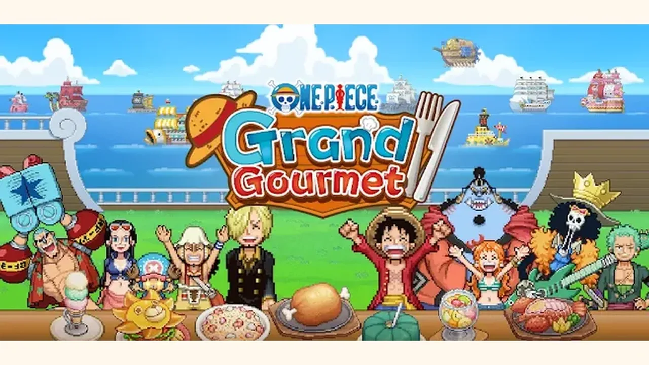 ONE PIECE: Grand Gourmet key art with the Straw Hat Crew at the Baratie second location