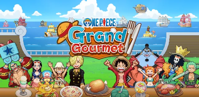 ONE PIECE: Grand Gourmet key art with the Straw Hat Crew at the Baratie second location